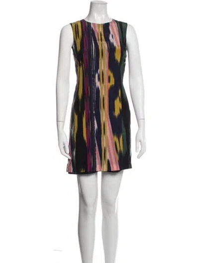 Pre-owned M Missoni Silk Mini Dress In Blue