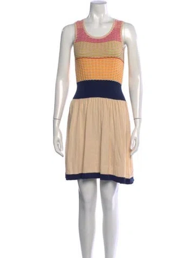 Pre-owned M Missoni Silk Mini Dress In Multicolor