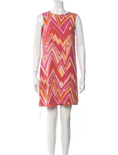 Pre-owned M Missoni Silk Mini Dress In Orange