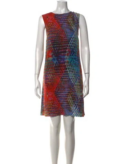 Pre-owned M Missoni Silk Mini Dress In Red