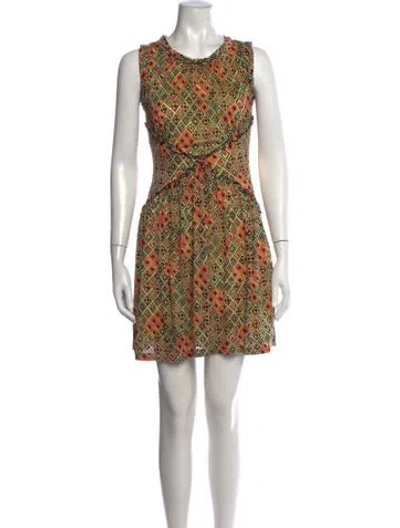 Pre-owned M Missoni Silk Mini Dress In Red