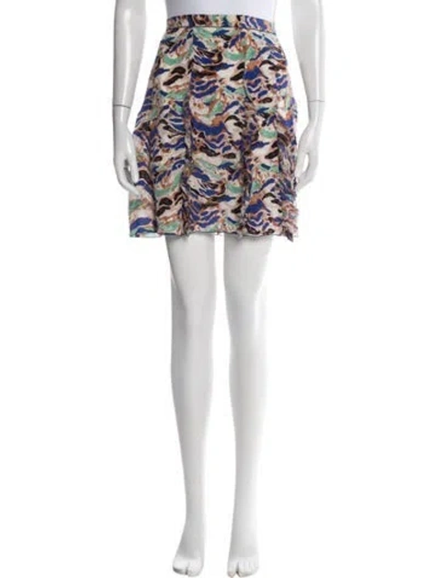 Pre-owned M Missoni Silk Mini Skirt In Blue