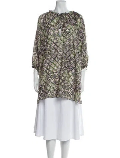 Pre-owned M Missoni Silk Printed Tunic In Yellow
