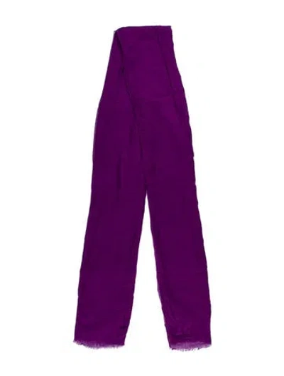 Pre-owned M Missoni Silk Scarf In Purple