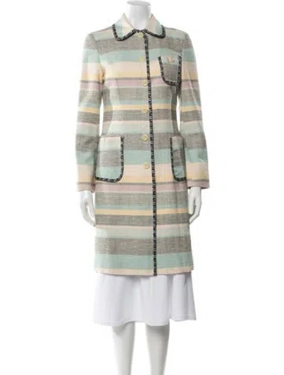 Pre-owned M Missoni Silk Striped Coat In Yellow