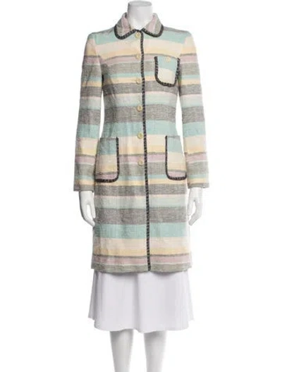 Pre-owned M Missoni Silk Striped Coat In Yellow