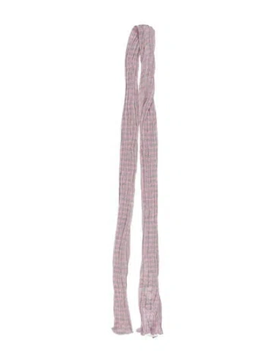 Pre-owned M Missoni Silk Striped Scarf W/ Tags In Pink