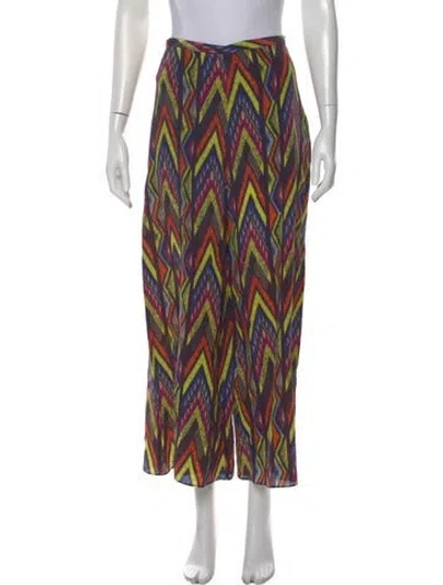 Pre-owned M Missoni Silk Wide Leg Pants In Multi