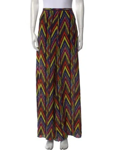 Pre-owned M Missoni Silk Wide Leg Pants In Purple