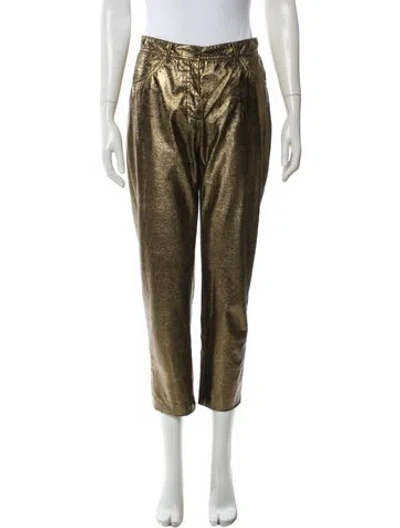 Pre-owned M Missoni Skinny Leg Pants In Gold
