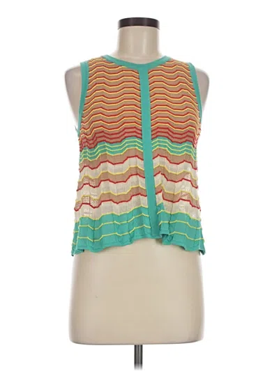 Pre-owned M Missoni Sleeveless Blouse In Teal
