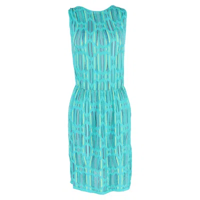 M Missoni Sleeveless Dress In Turquoise Cotton