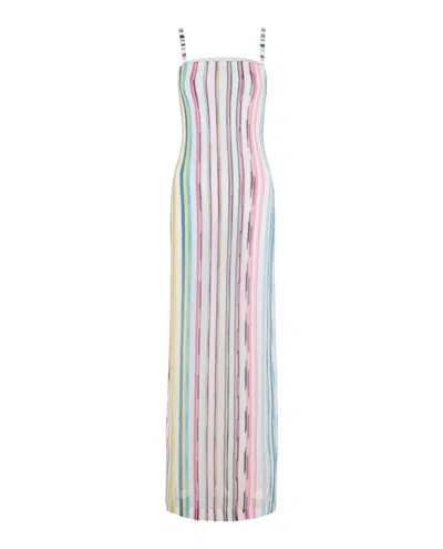 M Missoni Sleeveless Maxi Dress In White