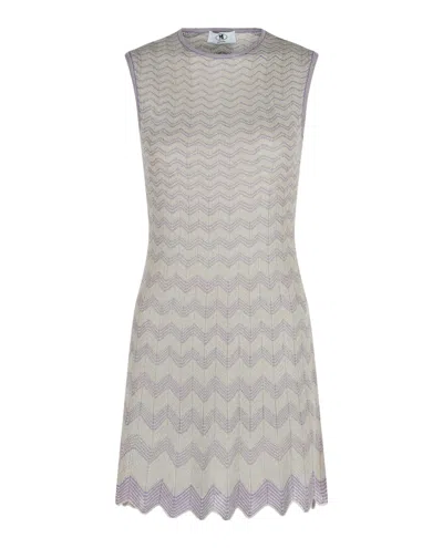 M Missoni Sleeveless Mini Dress In Gray