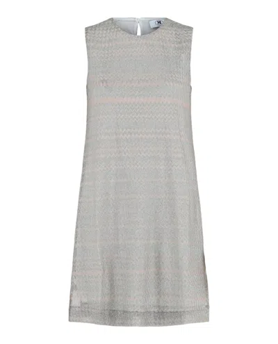 M Missoni Sleeveless Shift Dress In Silver