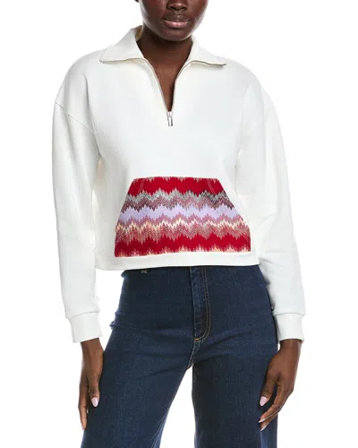 M MISSONI SOLID 1/4-ZIP PULLOVER