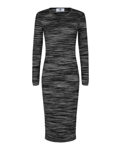 M Missoni Space Dye Long-sleeve Bodycon Dress In Black