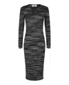 M Missoni Space Dye Long-sleeve Bodycon Dress In Black