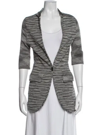 Pre-owned M Missoni Striped Blazer In Black