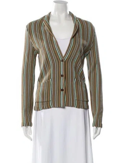 Pre-owned M Missoni Striped Blazer In Blue