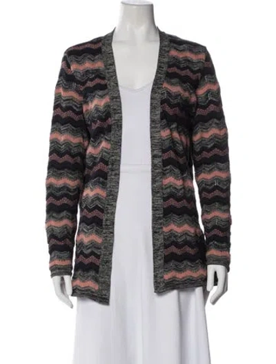 Pre-owned M Missoni Striped Blazer In Blue