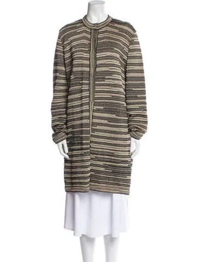 Pre-owned M Missoni Striped Coat In Black