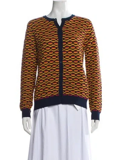 Pre-owned M Missoni Striped Crew Neck Sweater In Blue