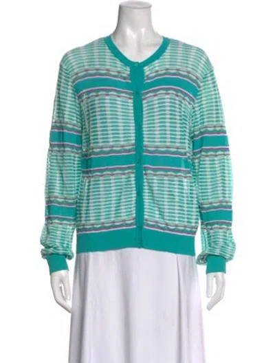 Pre-owned M Missoni Striped Crew Neck Sweater In Blue