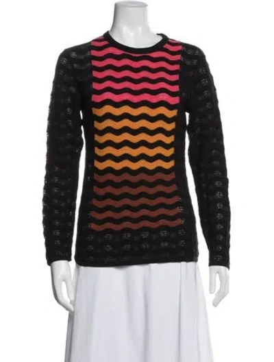 Pre-owned M Missoni Striped Crew Neck Sweater In Blue
