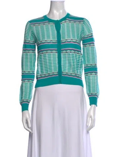 Pre-owned M Missoni Striped Crew Neck Sweater In Blue