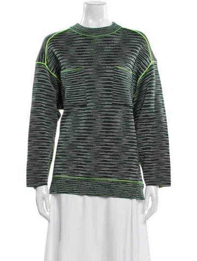 Pre-owned M Missoni Striped Crew Neck Sweater In Green