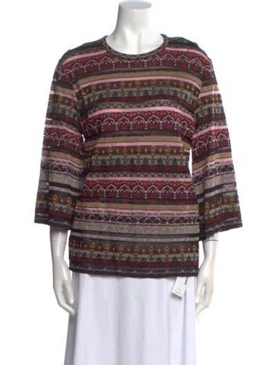 Pre-owned M Missoni Striped Crew Neck Sweater In Multi