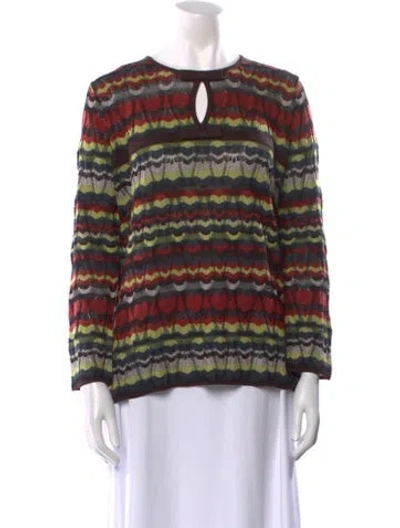 Pre-owned M Missoni Striped Crew Neck Sweater In Multi