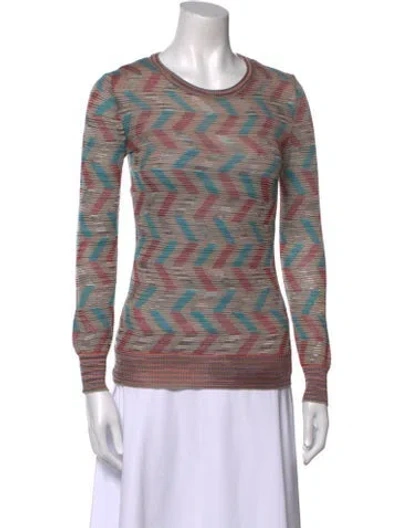 Pre-owned M Missoni Striped Crew Neck Sweater In Multi