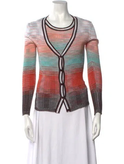 Pre-owned M Missoni Striped Crew Neck Sweater In Neutrals