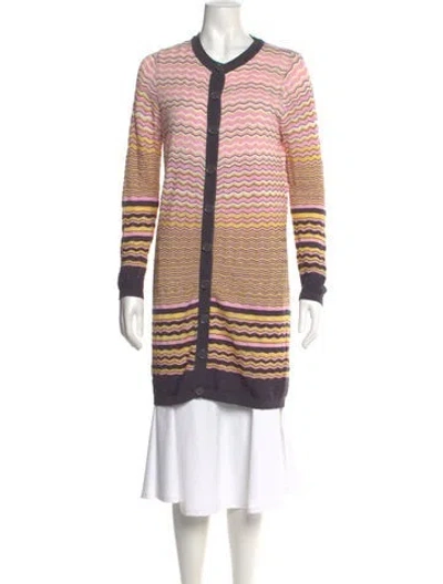 Pre-owned M Missoni Striped Crew Neck Sweater In Pink