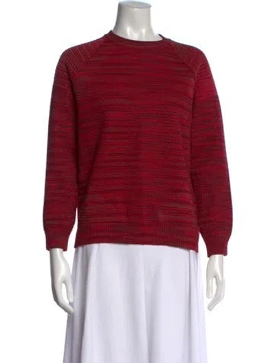Pre-owned M Missoni Striped Crew Neck Sweater In Red