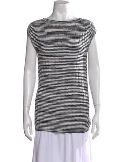 Pre-owned M Missoni Striped Crew Neck Top In Black