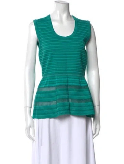 Pre-owned M Missoni Striped Crew Neck Top In Blue