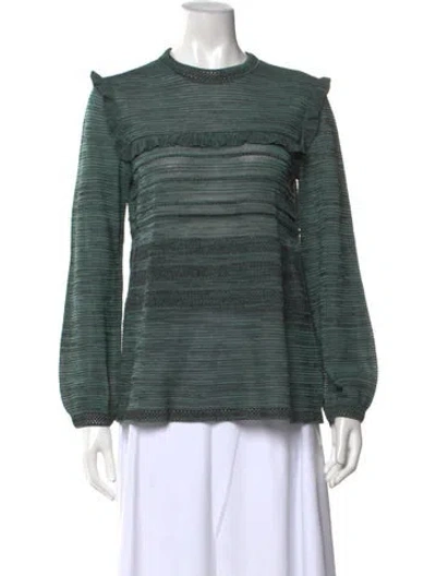 Pre-owned M Missoni Striped Crew Neck Top In Green