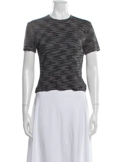 Pre-owned M Missoni Striped Crew Neck T-shirt In Black