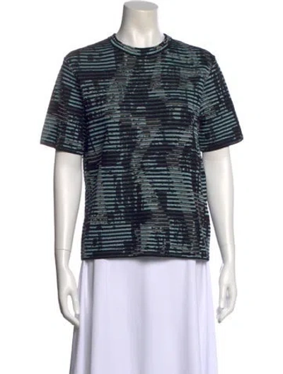Pre-owned M Missoni Striped Crew Neck T-shirt W/ Tags In Blue