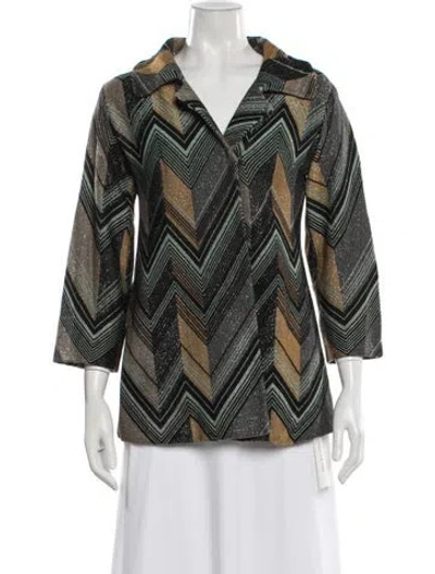 Pre-owned M Missoni Striped Jacket In Green