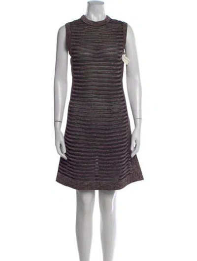Pre-owned M Missoni Striped Knee-length Dress In Black