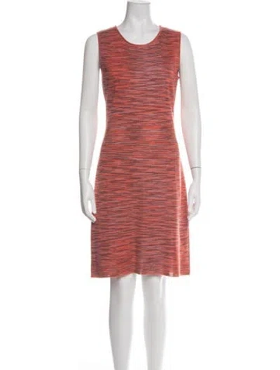 Pre-owned M Missoni Striped Knee-length Dress In Green