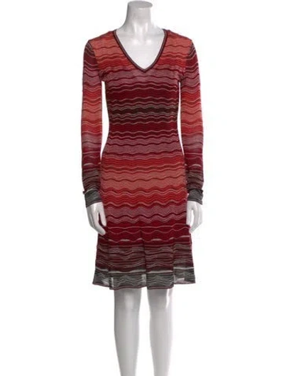 Pre-owned M Missoni Striped Knee-length Dress In Multi