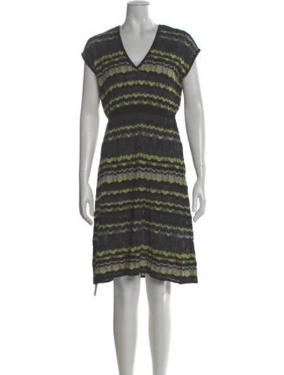 Pre-owned M Missoni Striped Knee-length Dress In Multi