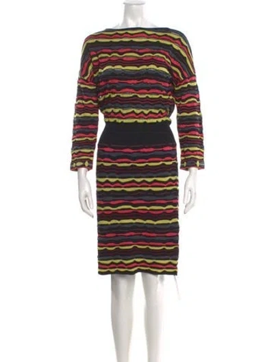 Pre-owned M Missoni Striped Knee-length Dress In Multi