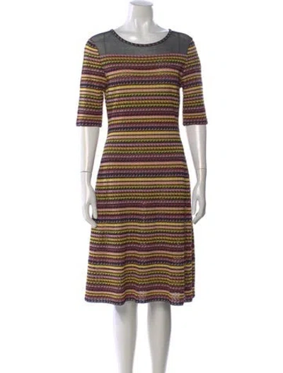 Pre-owned M Missoni Striped Knee-length Dress In Multi