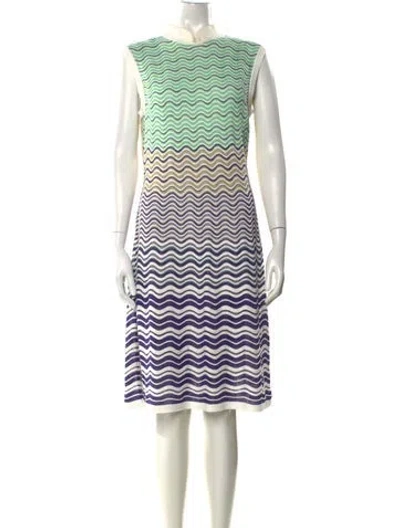 Pre-owned M Missoni Striped Knee-length Dress In Multi